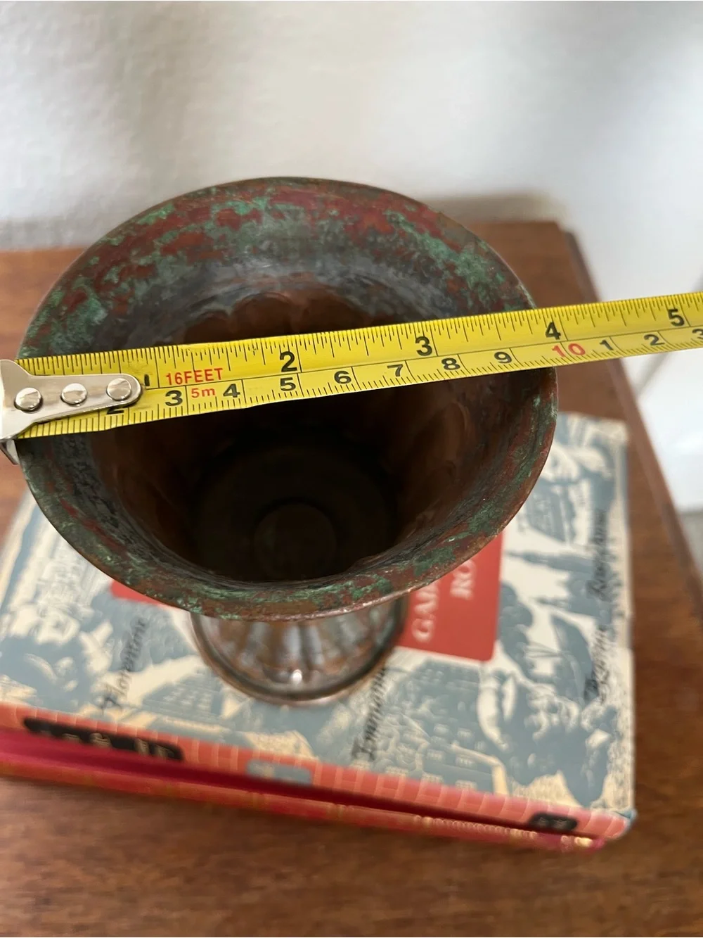 Vintage copper hurricane vase